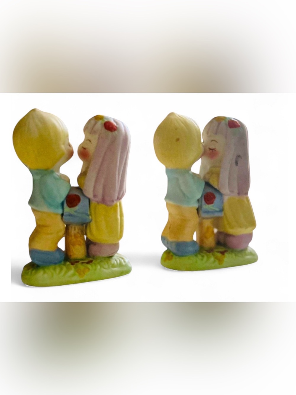 Pastel Yellow & Blue Ceramic Couple Figurine - Home Accents